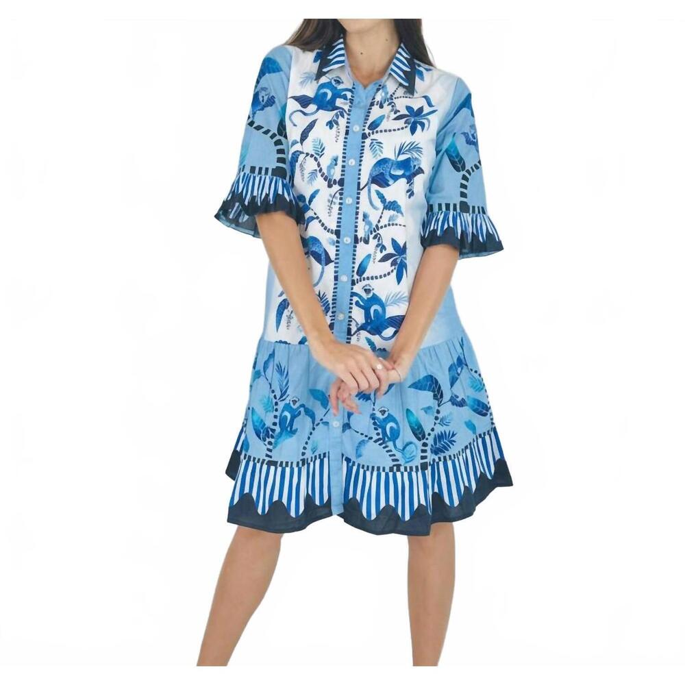 NEW ISLAPAYAL women's lisbon mini dress in menagerie white